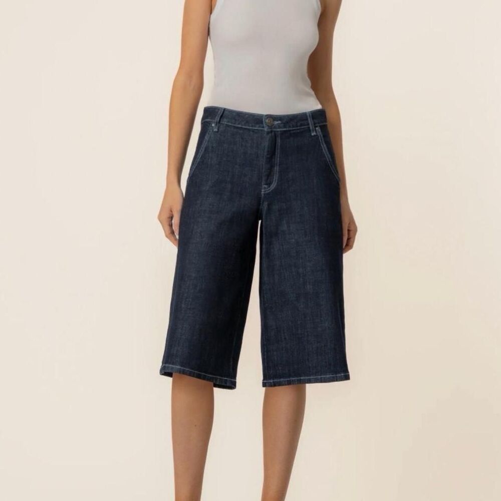 Kut-from-the-kloth Women's Navy and Blue Shorts